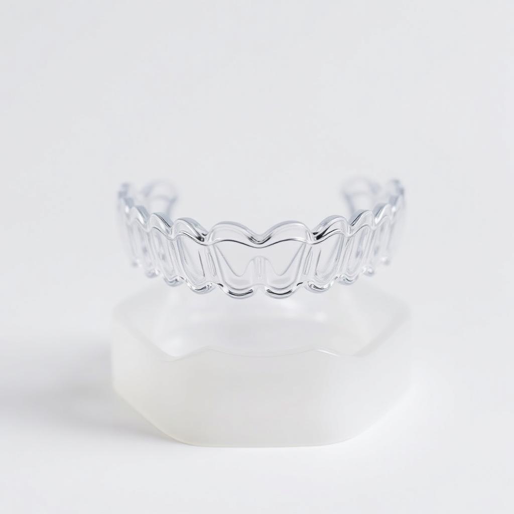 Aligneur transparent Angel Aligner sur mesure positionné sur une arcade dentaire