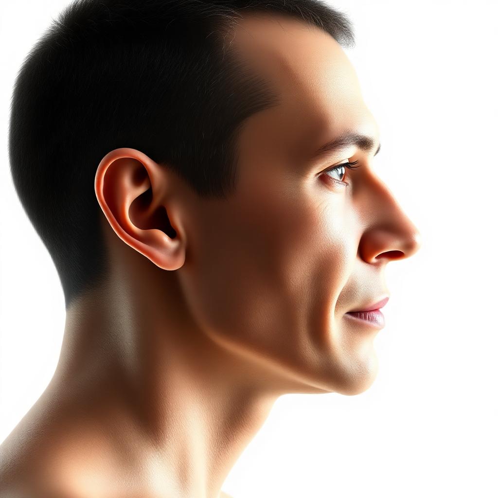Profil de visage présentant un décalage des mâchoires avant traitement orthochirurgical